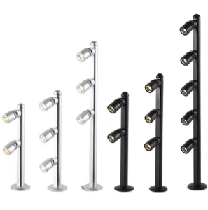 Rotating Aluminum Customized Showcase Counter Window Museum Display Pole Light Easy Install Embedded LED Cabinet Jewelry Lights