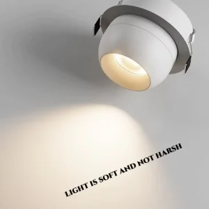 Round 360° Rotate Dimmable LED COB Recessed AC90V 220V Downlight 7W10W12W15W Ceiling Spot Light Background Indoor Living Room