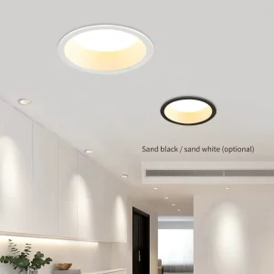 Round Aluminum White Housing Deep Anti Glare Design Fixed Recessed LED Narrow Down Light for Apartment Lighting