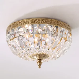 Round Ceiling Light Modern LED Crystal Flush Mount Fixture for Entrance Light Living Room Home and Hotel Lighting