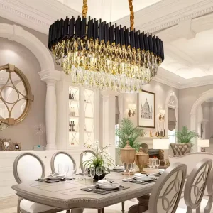 Round Indoor Luxury Ceiling Chandelier LED Home Modern Crystal Chandeliers Pendant Lights Gold Black 30 220v 80 E14 360 30000