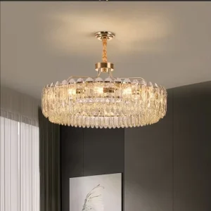 Round Luxury Crystal Flower Chandelier Pendant Lamp Large Indoor Living Room Bedroom Restaurant Light Modern Crystal Chandeliers