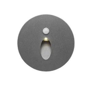Round PIR Motion LED Step Light IP65 Recessed Stair Wall Light with Daylight Sensor for Indoor Outdoor Lighting