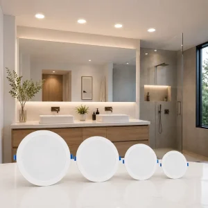 Round Panel Ceiling Light 24w LED Recessed Lamp IC DOB Driver AC185-265V 3 Step CCT for Commercial Office Open Plan
