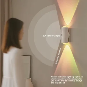 Round RGB Motion Sensor Light LED Cabinet Lamp Magnetic Battery Powered Home Decoration Light with Remote Control