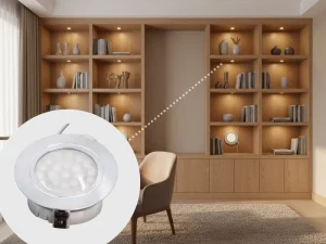 Round Recessed Aluminum Cabinet Downlight Dimmable for Kitchen Wall Cabinets and Display Shelves 5046 22