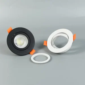 Round Removable Spotlight Fitting Recessed Rotatable Aluminum GU10 MR16 Downlight Fixture Frame for Indoor Lighting