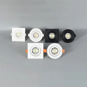 Round Square Recessed Spotlight Adjustable SMD Downlight 5w 7w 9w Ceiling Spot Light Cabinet 3CCT LED Slim Spot Light LED