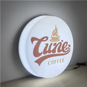 Round Waterproof Light Box LED Sign Custom Advertising Light Boxes Wall Logo Lightbox Sign for Shop