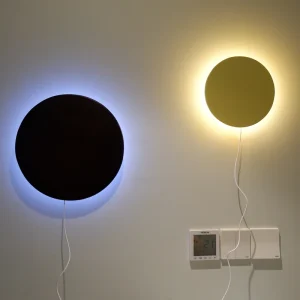 Round Wooden Wall Lamp Set Novelty Wooden Decorative Wall Light for Home Decoration