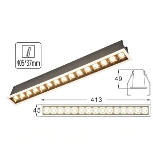 Row Lens Linear Recessed Grille Spotlight for Supermarket Long Goods Rack Consistent Anti Glare Display Ceiling Lamp
