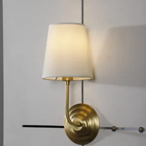 Rustic Fabric Shade Artistic Bent Tube Single Wall Sconce LED Modern Bedroom Bedside Living Room Hallway Farmhouse Wall Lamp