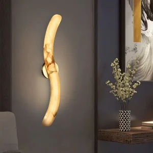 S-Shaped Natural Alabaster Wall Sconce