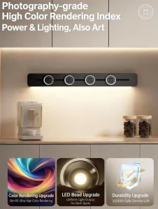 S7 Track Outlet with Sensor Light Built-in Illumination Overload Protection Movable for Home Kitchen Living Room Bedroom