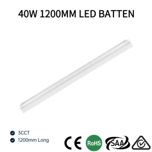 SAA CE 40W LED Batten Light 1.2m 4ft 3-CCT Tri-color Dimmable High Luminous Flux Linear Fitting for Australia Market