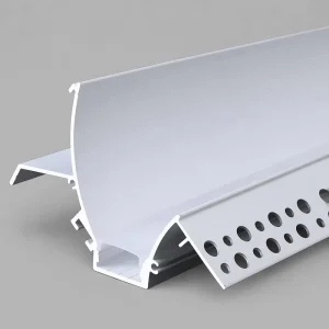 SHIZI Plaster in LED Profile Curved Reflector Perforated Flange Trimless Cove Channel for Drywall Ceiling Light OEM