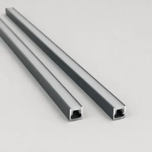 SHIZI Slim LED Aluminum Profile Surface Mount Flat Diffuser Dark Gray Anodized Channel for Strip Light Home Cabinet OEM