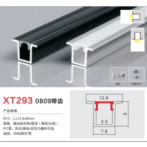 SKD Kit T Profile Anodized Aluminum LED Channel for 1mm Drywall Plasterboard Corner Soft Warm White 12V