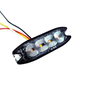 SM3020B Ultra Slim 4 Led Surface Mount Strobe Light ECE R65 SAE IP67 19 Patterns 12 24V Amber Red Blue Warning 3 Years Warranty