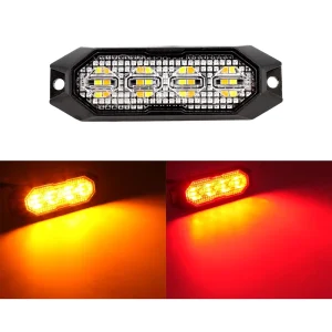 SM3070B AR Surface Mount Grille Strobe Light ECE R65 XA1 XB1 SAE J595 IP6K9K DC 12 24V Amber Red Dual Color 3 Years Warranty