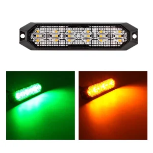 SM3070C AG 6 Led Surface Mount Grille Strobe Light ECE R65 XA1 SAE J595 IP6K9K DC 12 24V Amber Green Dual Color 3 Years Warranty
