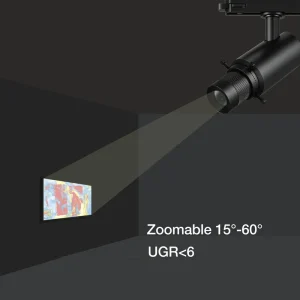 SMART LED Zoomable Shapeable COB Track Spot Light 3000K 6000K RGBW 10W 40W High CRI 90 Custom Logo Gobo Projector Aluminum