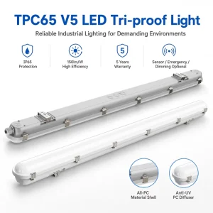 SMD2835 Tri Proof LED Linear Light 20 60W IP65 Waterproof Vapor Tight for Industrial & Warehouse Use High CRI 90 5 Year Warranty