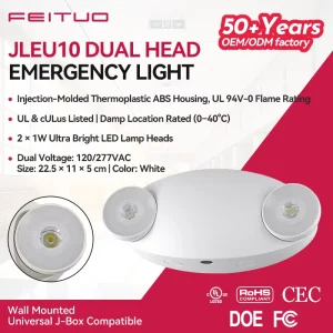 Safety Certified Emergency Light Reliable Battery Powered Dual Head Emergency Light for Hotel Shopping Mall