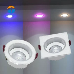 Sampo RGBW Smart Adjust LED Downlight with Switch Control Dimmable CCT 3000K-6000K IP33 Rated Embedded Ceiling Recessed Lighting