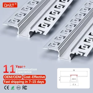 Scallop Anti Cracking Wide Wing Plaster in LED Channel for Gypsum Board Ceiling Recessed Linear Light Profile