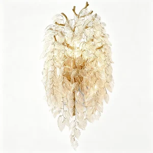 Sconces Wall Lights Modern Steel Glass Leaf for Living Room Bedroom Corridor Background Wall Decoration Branching Art Lighting