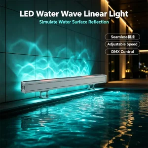 Seamless Rotating Water Ripple Projector Light IP65 Outdoor LED Wall Washer Light for Building Facade Landscape Lighting