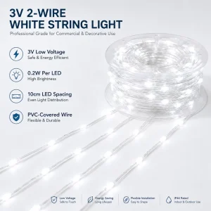 Seed Pixel Light 3V 2-wire White 0.2w PVC-covered String Light LED 10cm