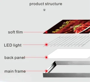 Seg Light Box Customized Advertising Ultra Thin Glass LED Light Boxes Super Bright Rectangle Menu Poster advertising equipment