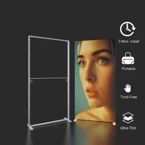 Seg Lightbox Hanging Fabric Backdrop Display Photography Advertising Light Box with Aluminum Frame Portable High Brightness LED