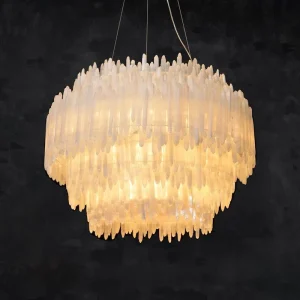 Selenite Pendant Timtohy Oulton Selenite Layer Rectangular Pendant for Living Room and Dining Room rH Chandelier
