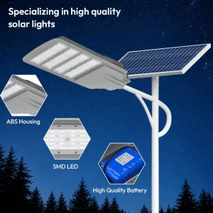 Sensor Remote Control ABS IP65 100W-250W Commercial Outdoor Waterproof Led Solar Street Light with Solar Panel