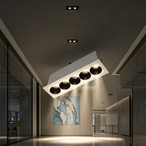 Sequential Deep Cavity Anti Glare Grille Downlight for Minimalist Gallery Extended Artwork Wall Uniform Focused Interior Fixture