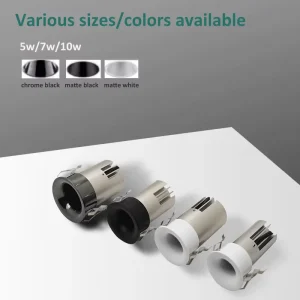 Shanhe 5W 7W 10W Anti Glare Spot Light LED Recessed Downlight COB Dimmable Aluminium Spotlight