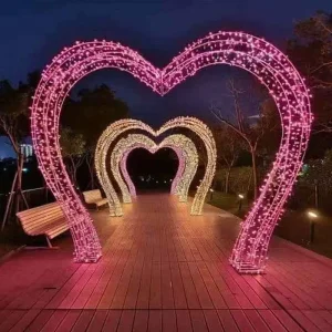 Shengyue IP65 Commercial PVC Multi-color Remote Control Dimmable 3D Half Moon Tree LED Holiday Christmas New Year Landscape