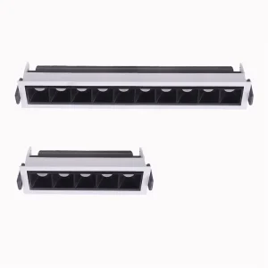 Showroom Linear Grille Light 30W Adjustable Rectangular Indoor Spotlight COB Recessed LED Downlight