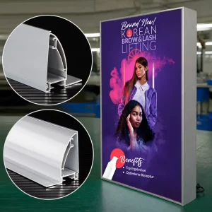 Side Open Aluminum Profile Extrusion Fabric Tension Frame for Outdoor Light Box Led Backlit