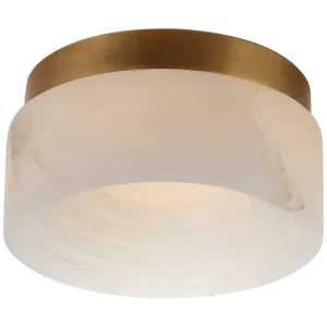 Simple Art Design Hotel Living Room Bedroom Bathroom Flush Mount Round Brass Alabaster Ceiling Lights