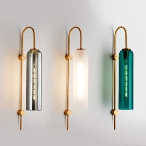 Simple Color Glass Lampshade Wall Lamp Corridor Aisle Entrance Metal LED Wall Light