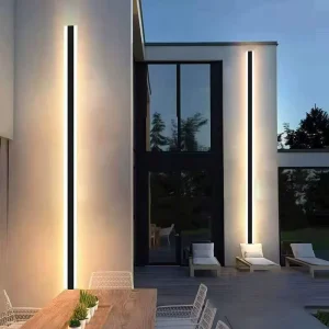 Simple Decoration Sconce Linear Strip Light Outdoor IP65 Bar Wall Fixture Linear Garden Villa Black Led Wall Lamp