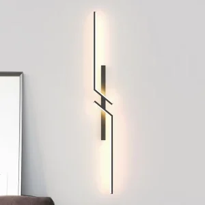 Simple Design Light Luxury Grille Living Room Bedroom Bedside Lamp Minimalist Long Strip LED Wall Lamp
