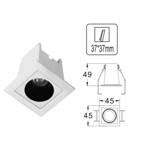 Simple Modern Square Recessed Grille Downlight Anti Glare LED Ceiling Lamp for Home and Commercial Illumination