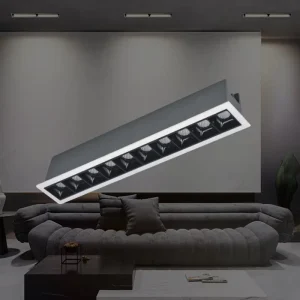 Simple Recessed Linear Grille LED Ceiling Light Multi Head Anti Glare Spotlight for Home and Office Decoration