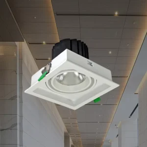 Single Embedded Adjustable Grille Downlight for Small Art Studio Single Painting Wall Clean Minimalist Ceiling Accent Light