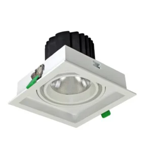 Single Head Square Recessed Gimbal Grille Spotlight for Minimalist Home Entrance Wall Decor Embedded Ceiling Accent Lighting